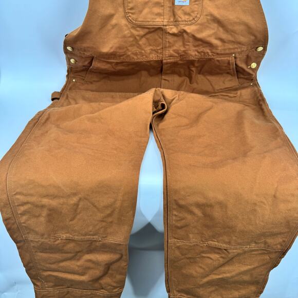 Carhartt Bib Overalls Mens 46x34 (48x33 ACTUAL) Relaxed Fit Duck Canvas Utility - Picture 8 of 12